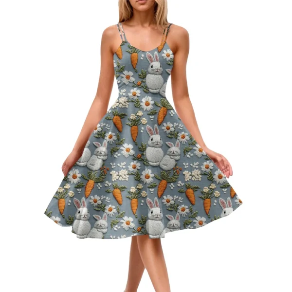 Women's Sundresses Summer Easter Casual Loose Printed Dresses Fashion Dress - Image 12