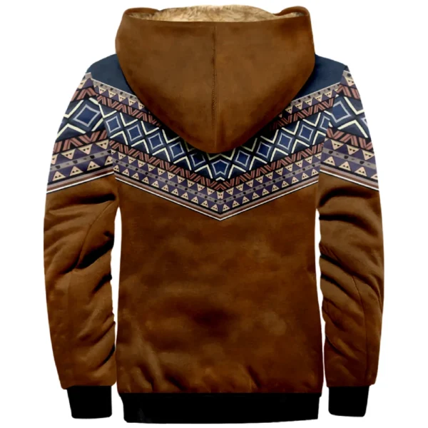 Men's Winter Print Jacket Men's Casual Trend Zipper Hooded Jacket - Image 10