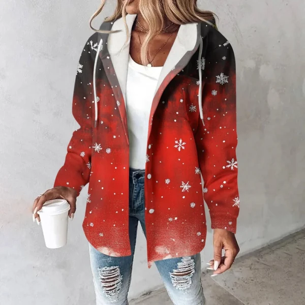 Women's Coat Casual And Fashionable Composite Thick And Warm Printed Hooded - Image 31