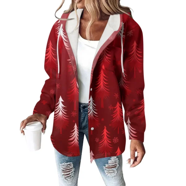 Women's Coat Casual And Fashionable Composite Thick And Warm Printed Hooded - Image 35