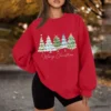 Women's Casual Fashion Long Sleeve Christmas Print Round Neck Sweatshirt Top - Image 45