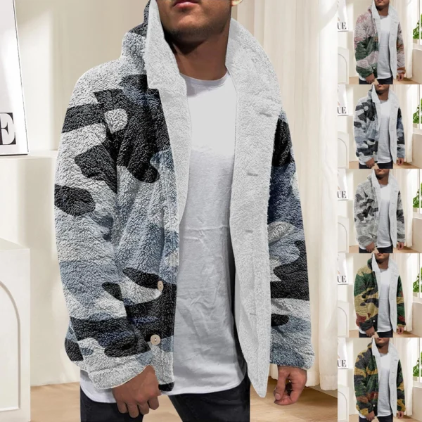 Men'S Winter Zipper Hooded Fleece Sweatshirt With Patch Pocket Casual Jacket