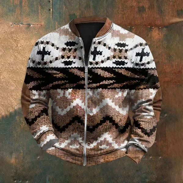 Men'S Retro Casual Sportswear With Open Zipper Sweatshirt Jacket - Image 22