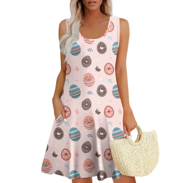 Women's Easter Summer Printed Casual Loose Sundresses Fashion Dresses Dress - Image 19