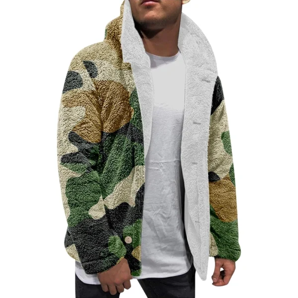 Men'S Winter Zipper Hooded Fleece Sweatshirt With Patch Pocket Casual Jacket - Image 23