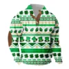 Knit Printed 3 Button - Corduroy Men's Standing Collar Pocket Sweatshirt - Image 9