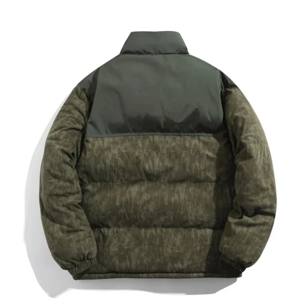 Mens Casual Outdoor Pocket Solid Color Fashion Cotton-Padded Jacket - Image 10