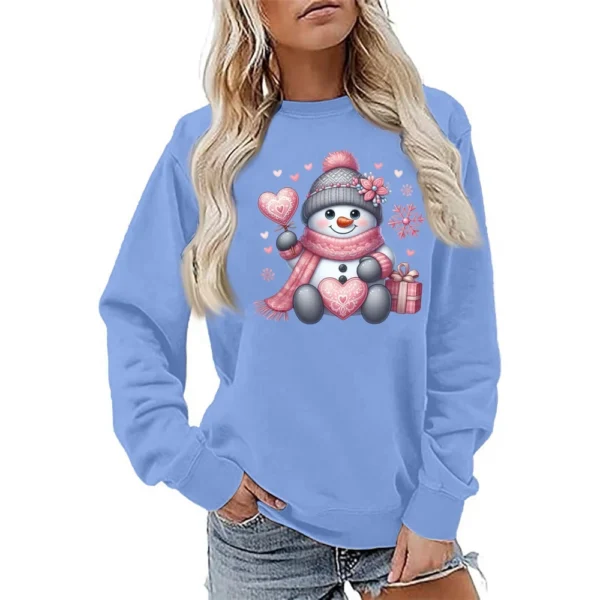 Women's Fashion Casual Round Neck Loose Long Sleeve Solid Color Sweatshirt - Image 16