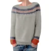 Women's Fashionable Casual Printed Round Neck Pullover Loose Long Sleeved - Image 23