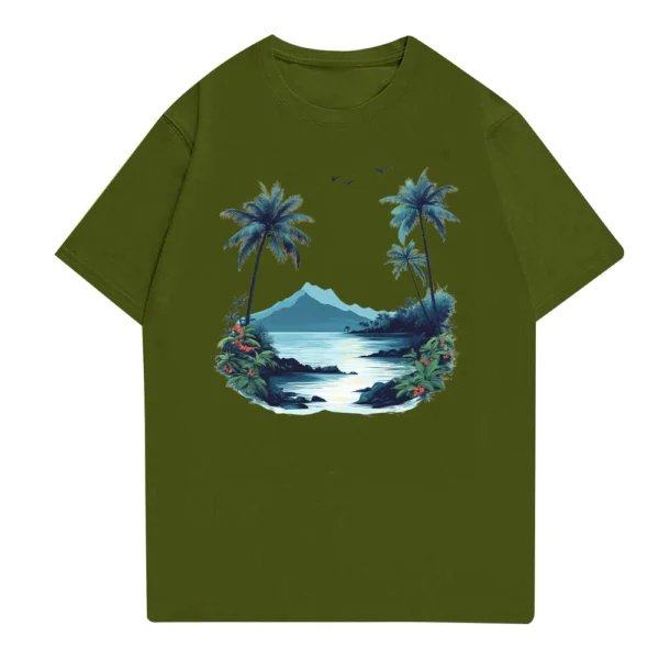 Men's Stand Collar Short Sleeve Shirt Loose Leisure Holiday Shirt Man - Image 7