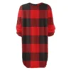 Women's Round Neck Casual Long Sleeve Plush Gradient Plaid Dresses - Image 12