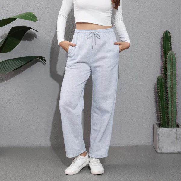 Women's Drawstring Track Pants Lined Pockets Ladies Wide Leg Sweatpants US - Image 10