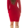 V-neck knitted dress tight for women - Image 39