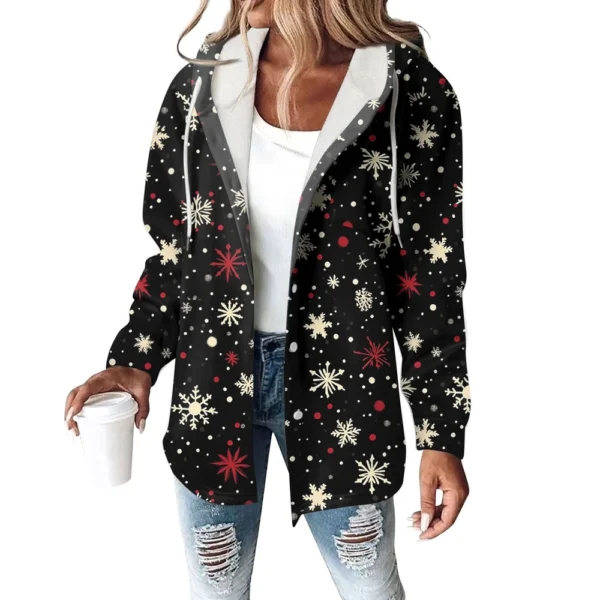 Women's Coat Casual And Fashionable Composite Thick And Warm Printed Hooded - Image 17
