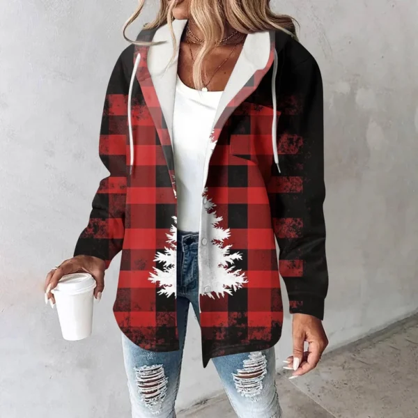 Women's Coat Casual And Fashionable Composite Thick And Warm Printed Hooded - Image 40
