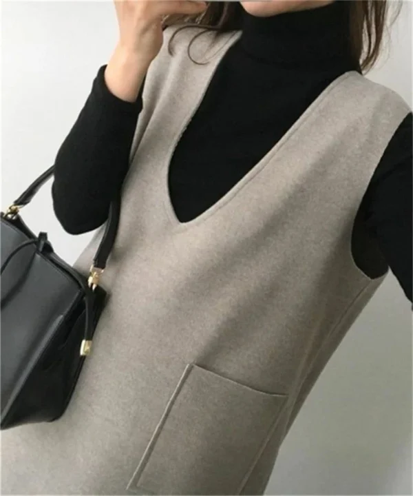 Vest women solid color loose dress women - Image 17