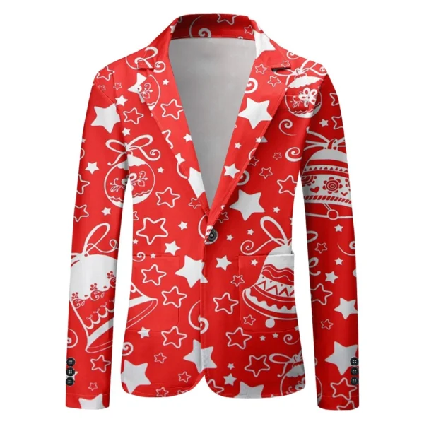 Unisex Winter Christmas Prints Suit Jackets Unisex Casual Fashion Button Jackets - Image 26