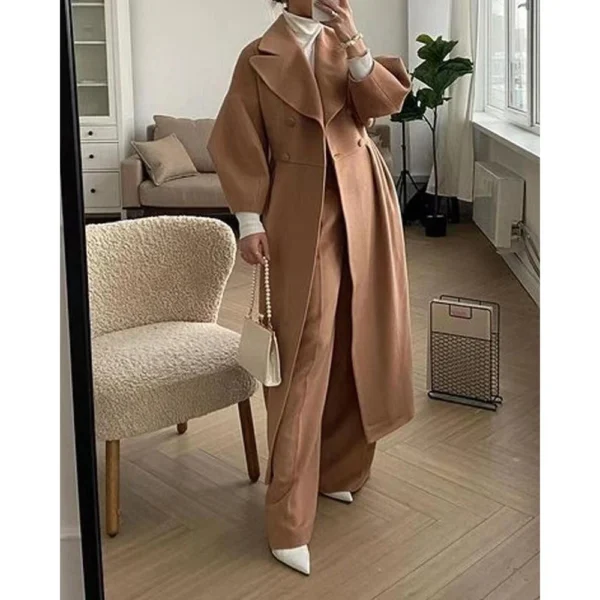Women's lapel woolen jacket - Image 10