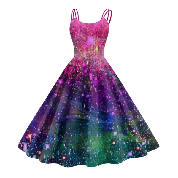 Women's Fashion  Printed Sexy Strapless Gothic Cocktail Dress Punk, Vintage - Image 6