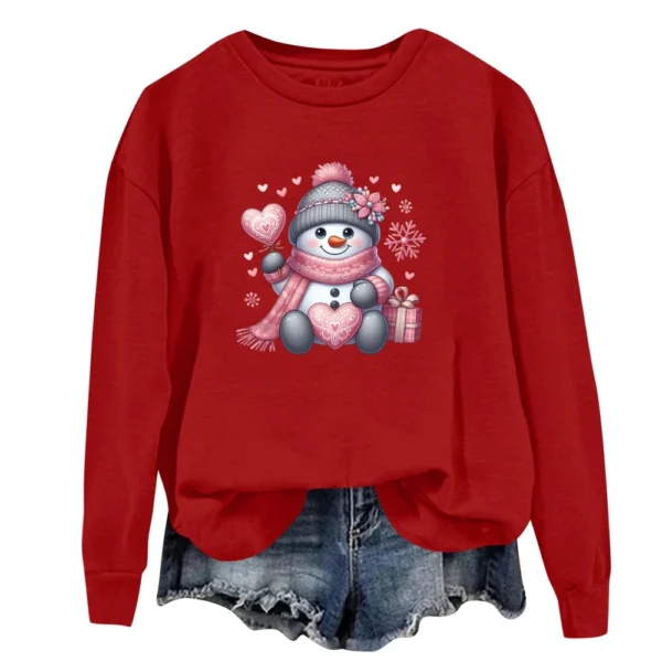 Women's Fashion Casual Round Neck Loose Long Sleeve Solid Color Sweatshirt - Image 11