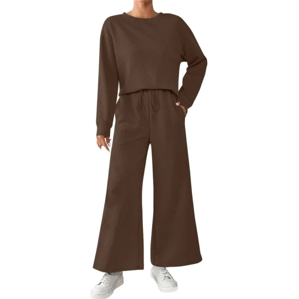 Women's Solid Color Temperament Casual Loose Textured Drawstring Elastic Waist - Image 11