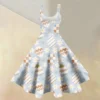 Women's  Casual Fashion Flower Print Sexy Off Shoulder Punk Retro Skirt - Image 11