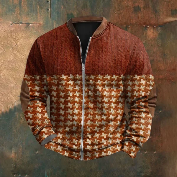 Men'S Retro Casual Sportswear With Open Zipper Sweatshirt Jacket - Image 25