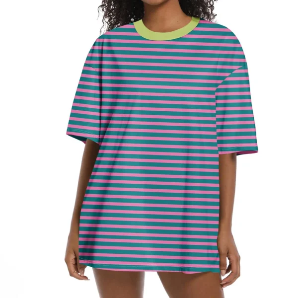 Shirt For Women's Fashion Casual Falling Shoulder Sleeves Round Neck Short - Image 2
