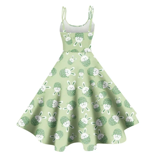 Women's  Casual Fashion Flower Print Sexy Off Shoulder Punk Retro Skirt - Image 10
