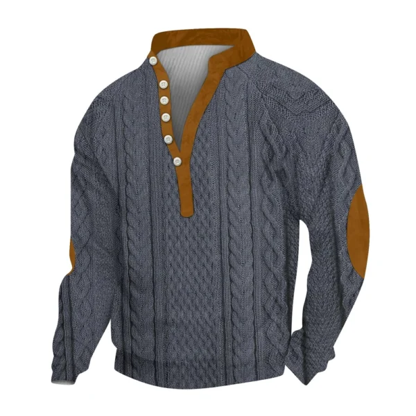 Men's Corduroy Cardigan 6-button Long-sleeved Sweatshirt - Image 26