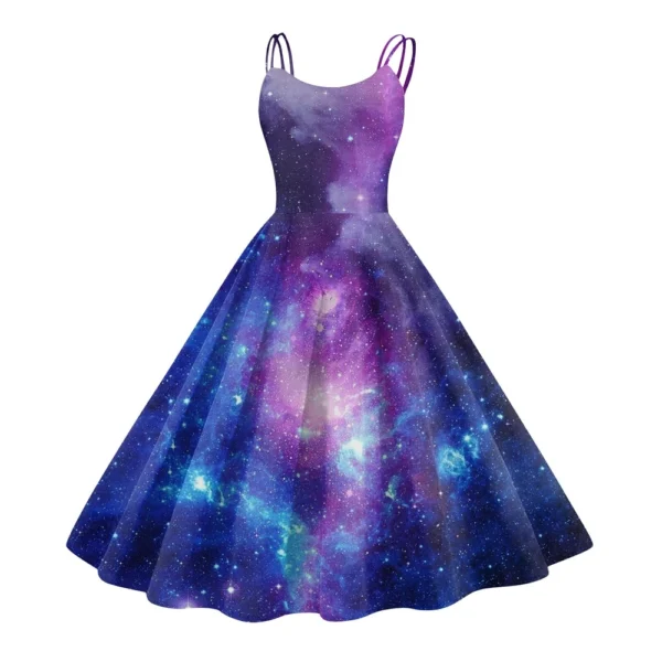Women's Fashion  Printed Sexy Strapless Gothic Cocktail Dress Punk, Vintage - Image 3