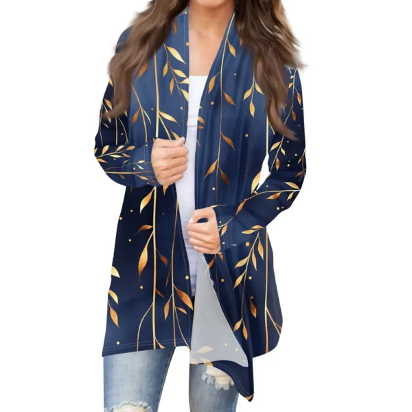 Women's Fashion Casual Vintage Floral Printed Mid-Length Cardigan Jacket - Image 19