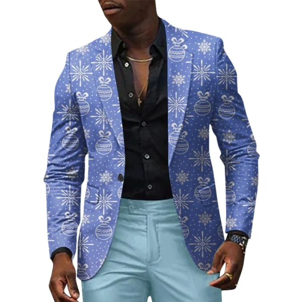 Unisex Winter Christmas Prints Suit Jackets Unisex Casual Fashion Button Jackets - Image 13