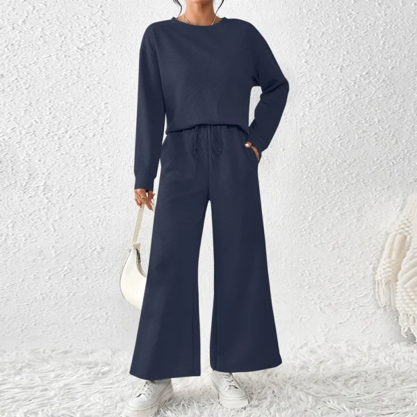 Women's Solid Color Temperament Casual Loose Textured Drawstring Elastic Waist - Image 31
