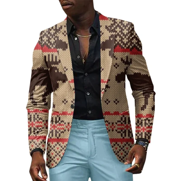 Unisex Winter Christmas Prints Suit Jackets Unisex Casual Fashion Button Jackets - Image 13