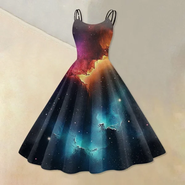 Women's Fashion  Printed Sexy Strapless Gothic Cocktail Dress Punk, Vintage - Image 13