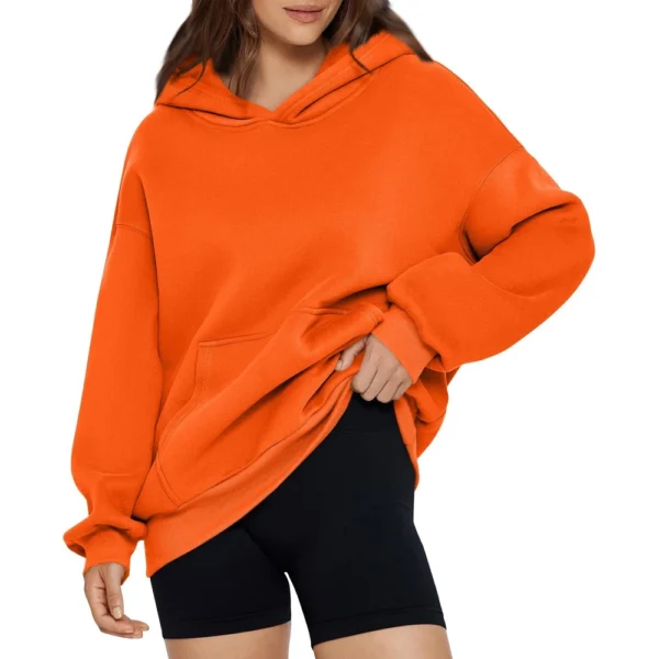 Women's Fashion Spring Hooded Sweatshirt Casual Pocket Top Loose Pullover - Image 53