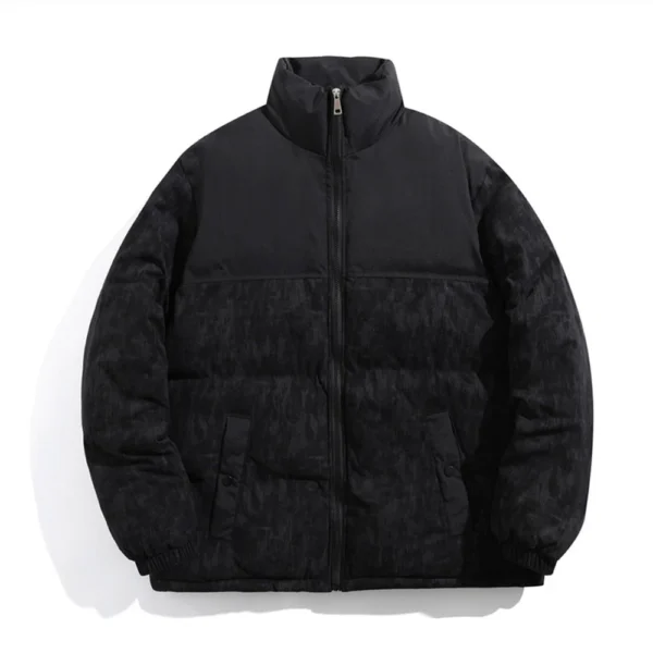 Mens Casual Outdoor Pocket Solid Color Fashion Cotton-Padded Jacket - Image 9