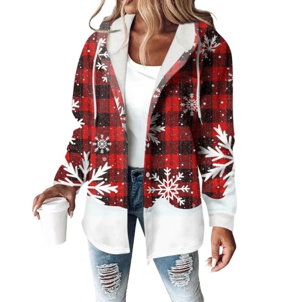 Women's Coat Casual And Fashionable Composite Thick And Warm Printed Hooded - Image 12