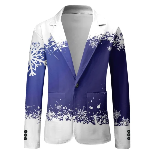 Unisex Winter Christmas Prints Suit Jackets Unisex Casual Fashion Button Jackets - Image 5