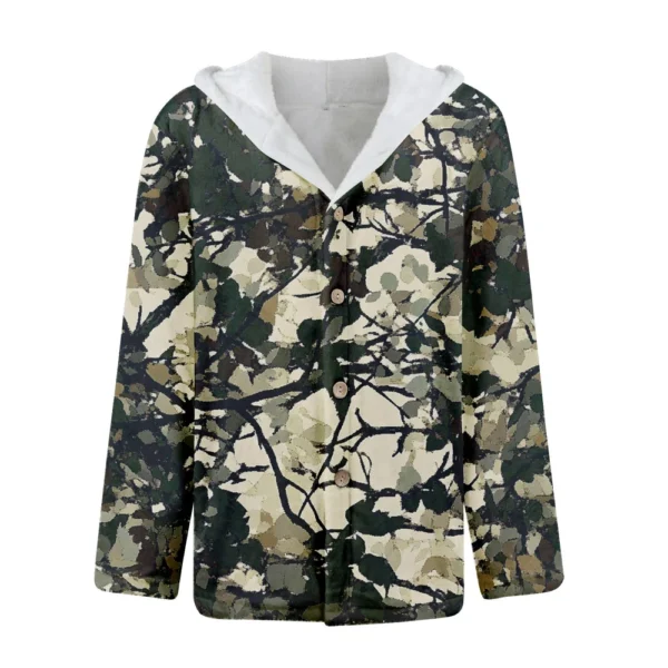 Men'S Winter Zipper Hooded Fleece Sweatshirt With Patch Pocket Casual Jacket - Image 10