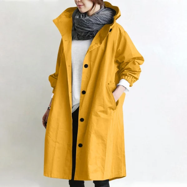 Jacket For Women Casual Plus Size Coat Solid Color Mid Length Windbreaker - Image 64