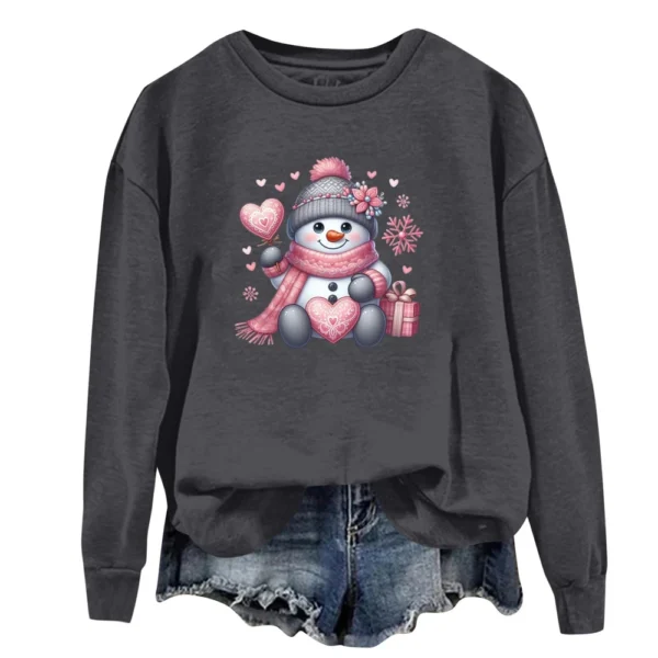 Women's Fashion Casual Round Neck Loose Long Sleeve Solid Color Sweatshirt - Image 23