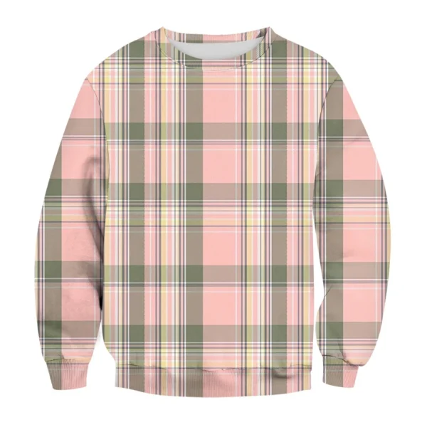Men's Casual Fashion Comfortable Plaid Round Neck Pullover Sweatshirt Sweatshirt - Image 10