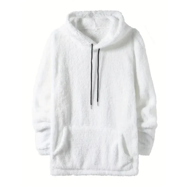 Men's Side Seam Pocket Hooded Lapel Solid Color Double-sided Velvet Hooded Long - Image 26