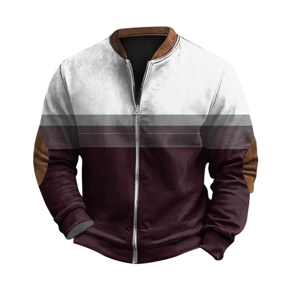 Men'S Retro Casual Sportswear With Open Zipper Sweatshirt Jacket - Image 29