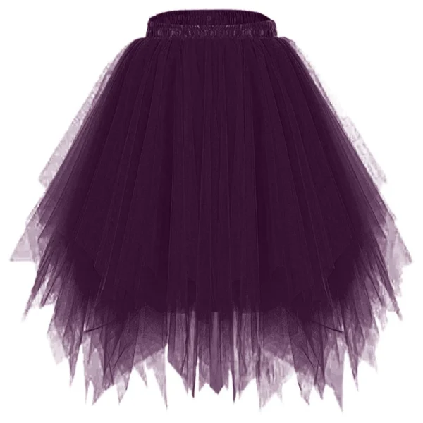 Women's Fashion Solid Color Half Skirt Party Ballet Puff Skirt Mesh Skirt - Image 35