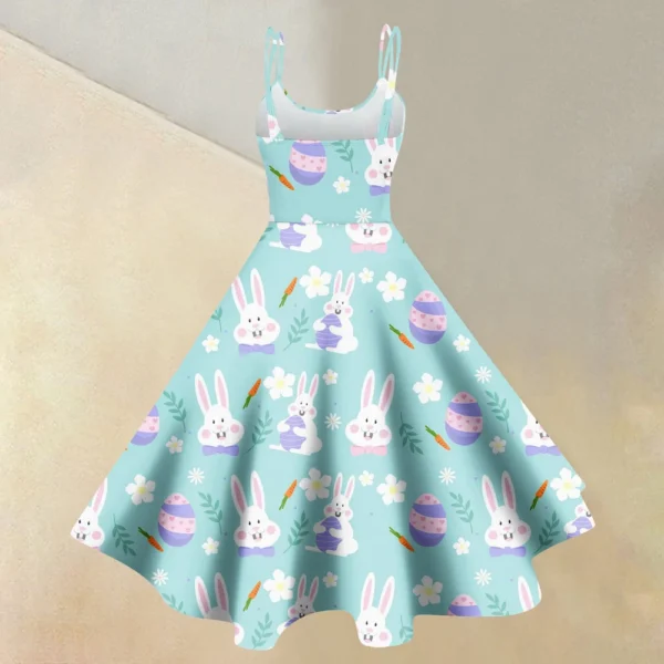 Women's  Casual Fashion Flower Print Sexy Off Shoulder Punk Retro Skirt - Image 9
