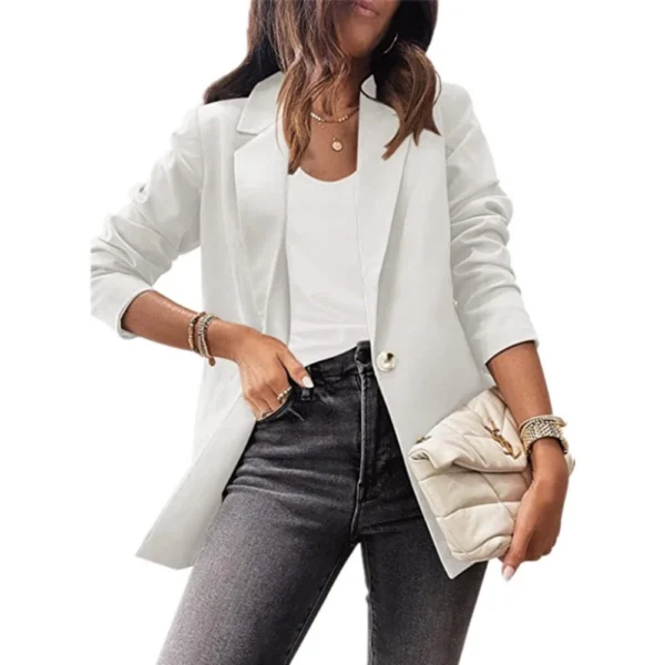 Women's solid color casual long-sleeved suit - Image 6