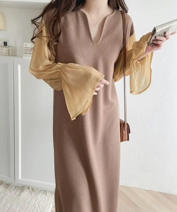Loose splicing dress long dress - Image 11
